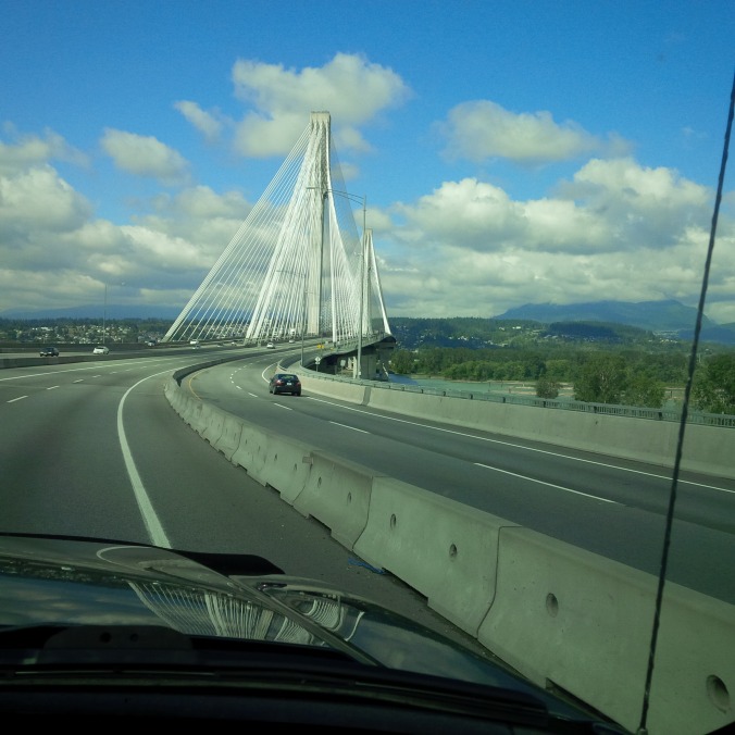 Coming up on the Port Mann Bridge, Vancouver BC